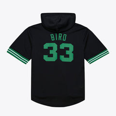 Mitchell & Ness Larry Bird Boston Celtics Mesh Name & Number Short Sleeve Hoodie Black