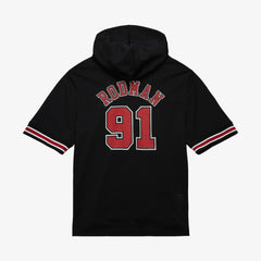 Mitchell & Ness Dennis Rodman Chicago Bulls Mesh Name & Number Short Sleeve Hoodie Black