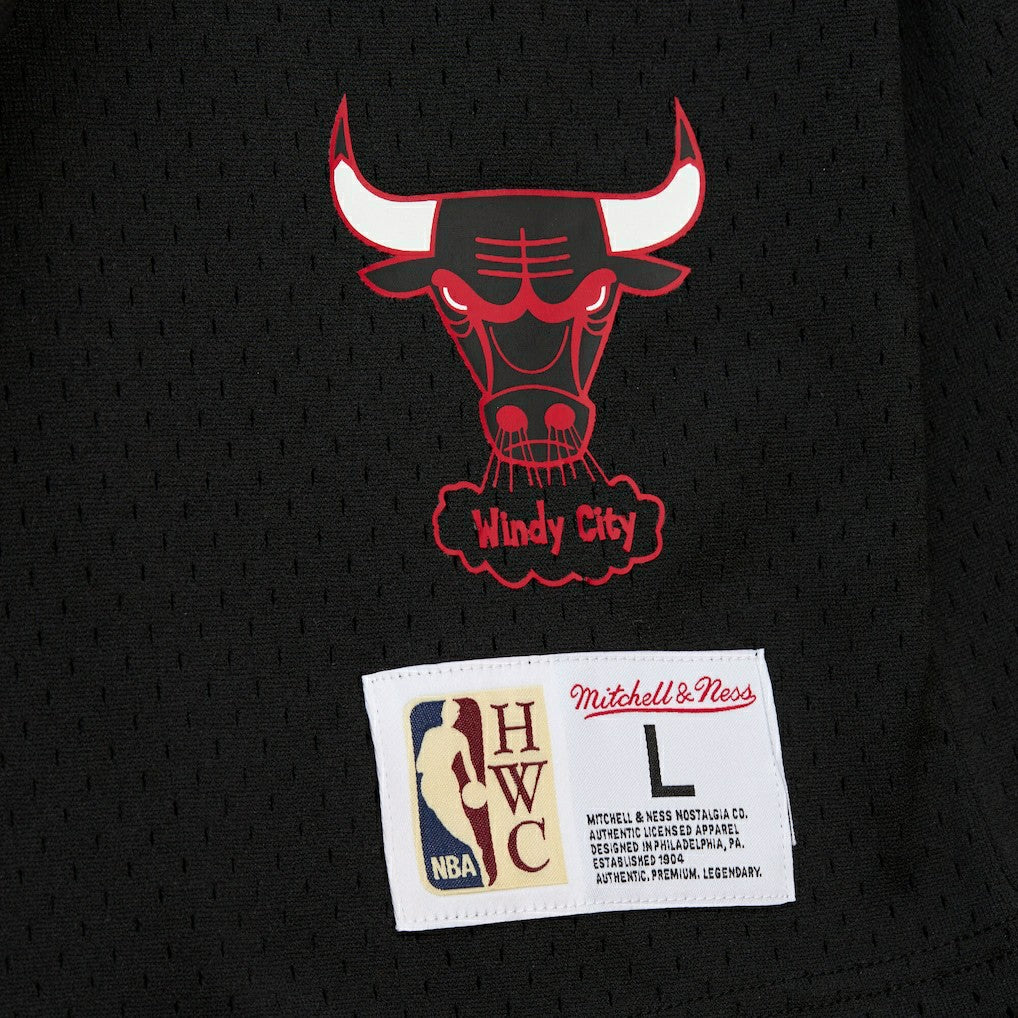 Mitchell & Ness Dennis Rodman Chicago Bulls Mesh Name & Number Short Sleeve Hoodie Black