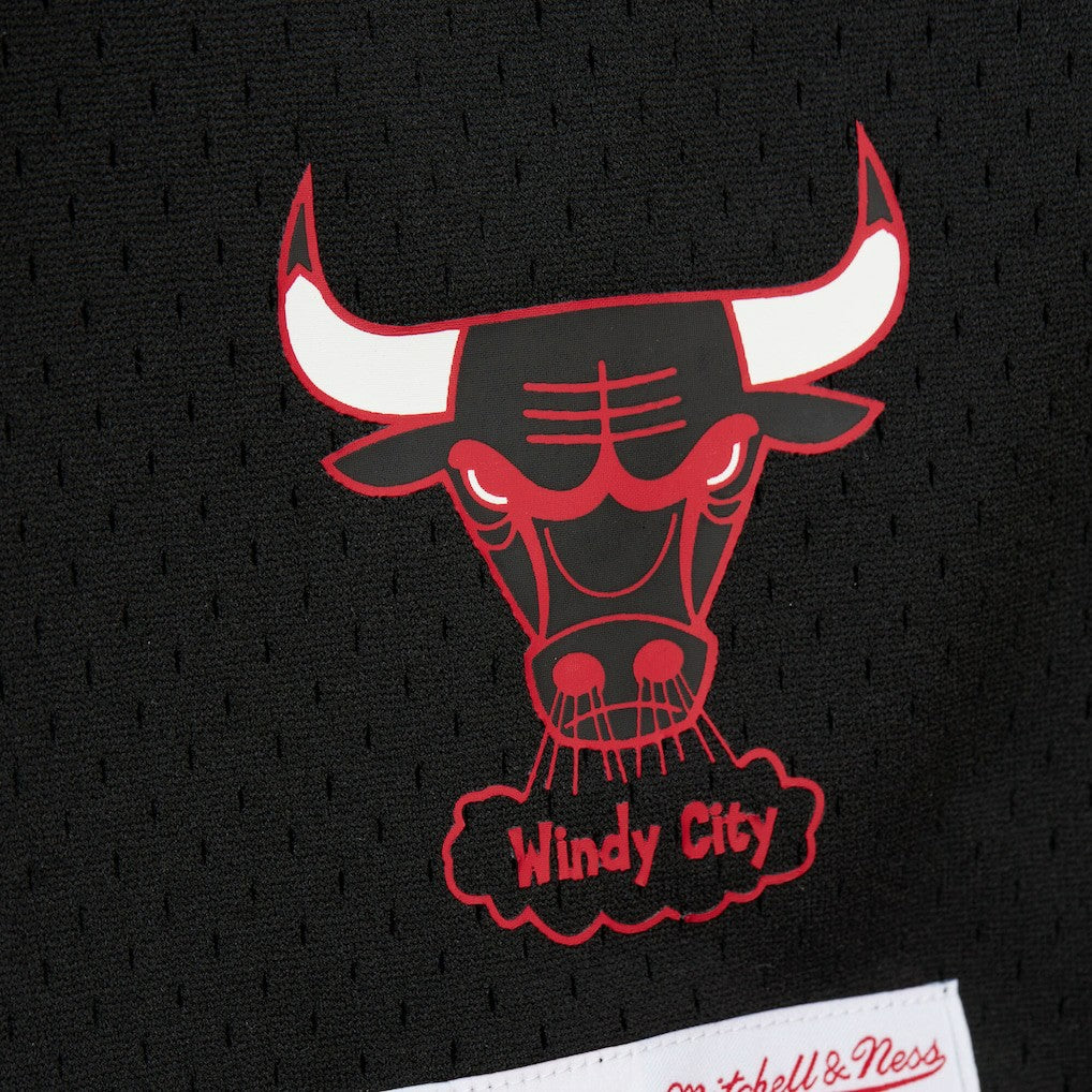 Mitchell & Ness Dennis Rodman Chicago Bulls Mesh Name & Number Short Sleeve Hoodie Black