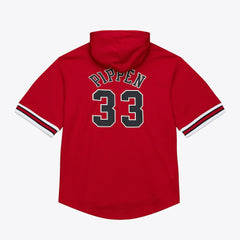 Mitchell & Ness Scottie Pippen Chicago Bulls Mesh Name & Number Short Sleeve Hoodie Red