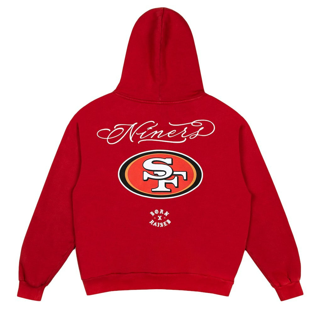 San Francisco 49ers Born x Raised Unisex Fine Line Hoodie - Scarlet - NFL