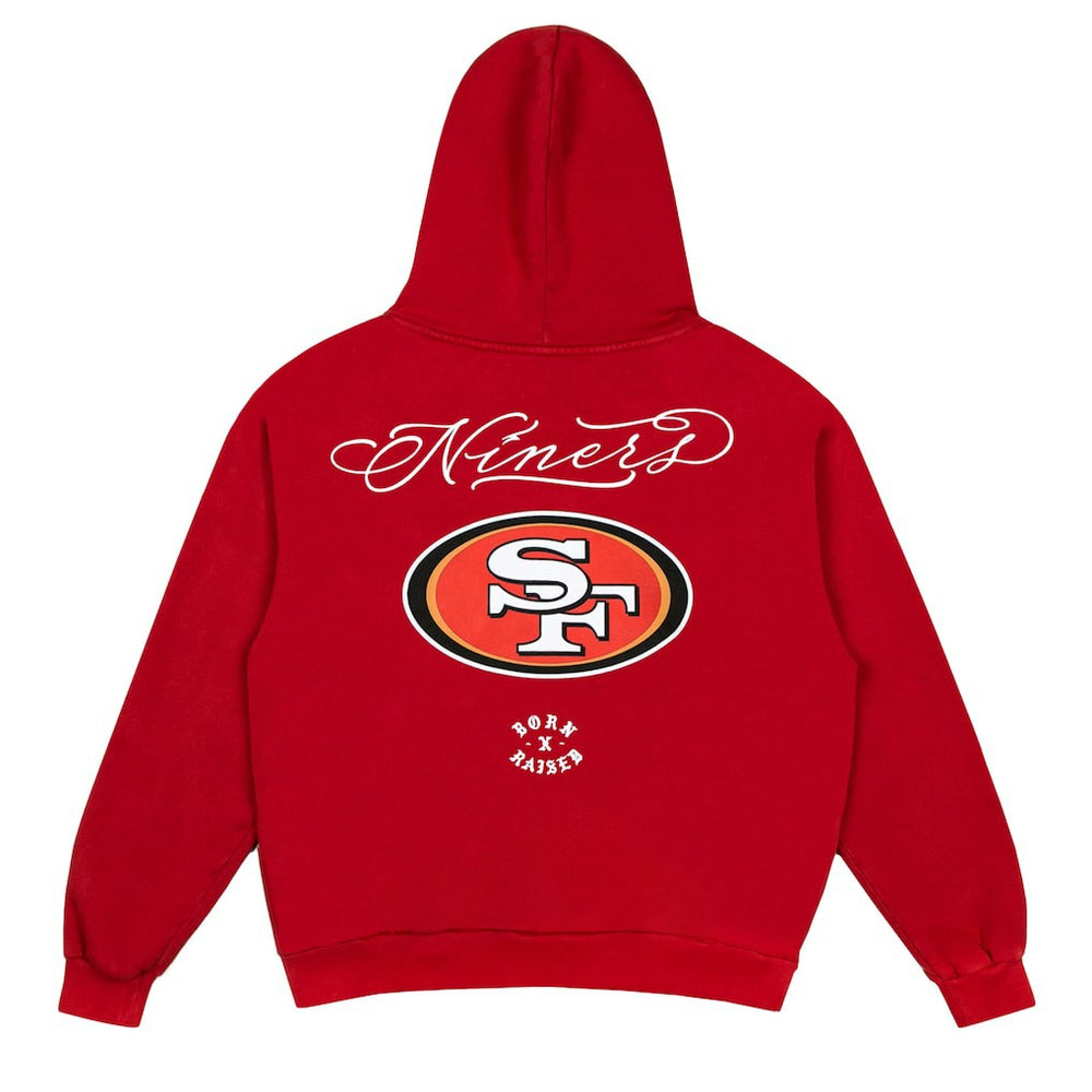 San Francisco 49ers Born x Raised Unisex Fine Line Hoodie - Scarlet - NFL