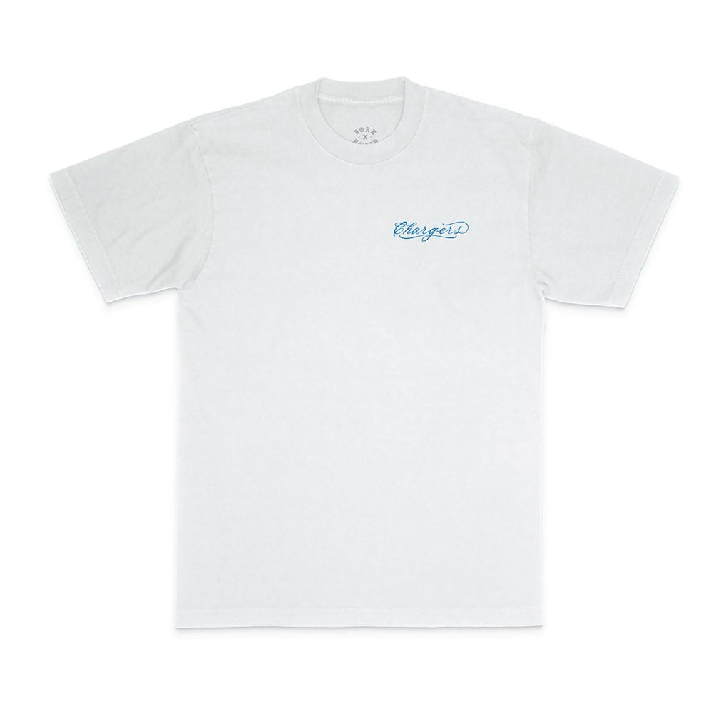 Los Angeles Chargers Born x Raised Unisex Fine Line T-Shirt - White - NFL