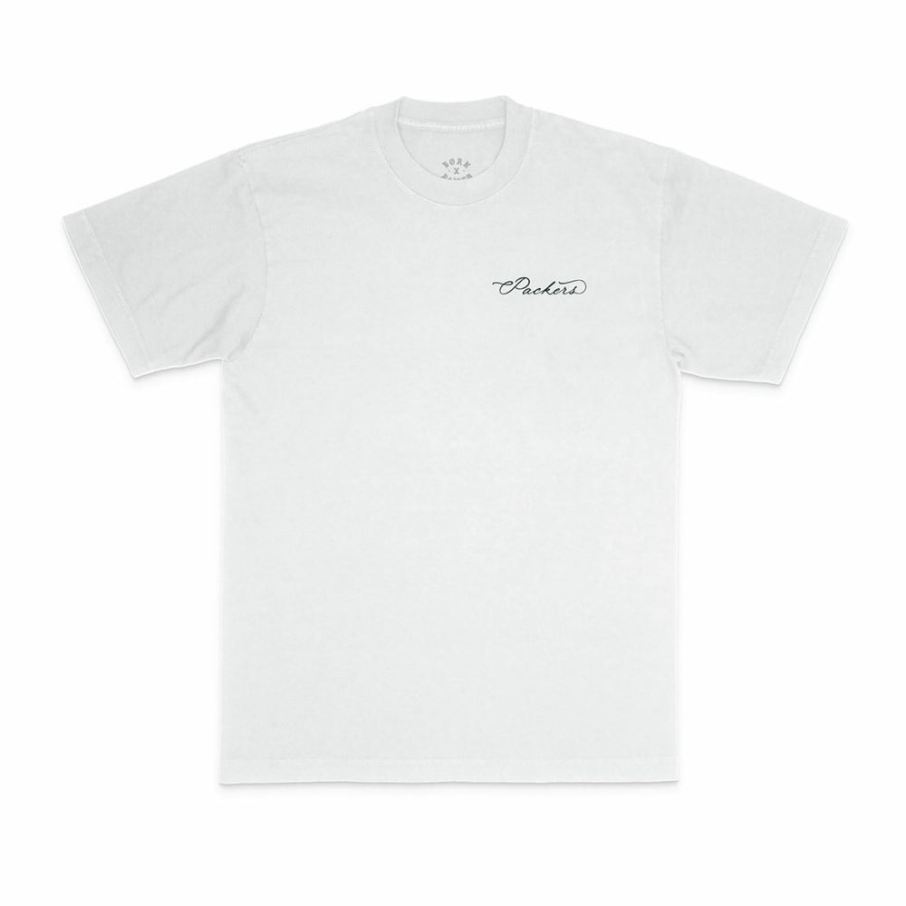 Green Bay Packers Born x Raised Unisex Fine Line T-Shirt - White - NFL