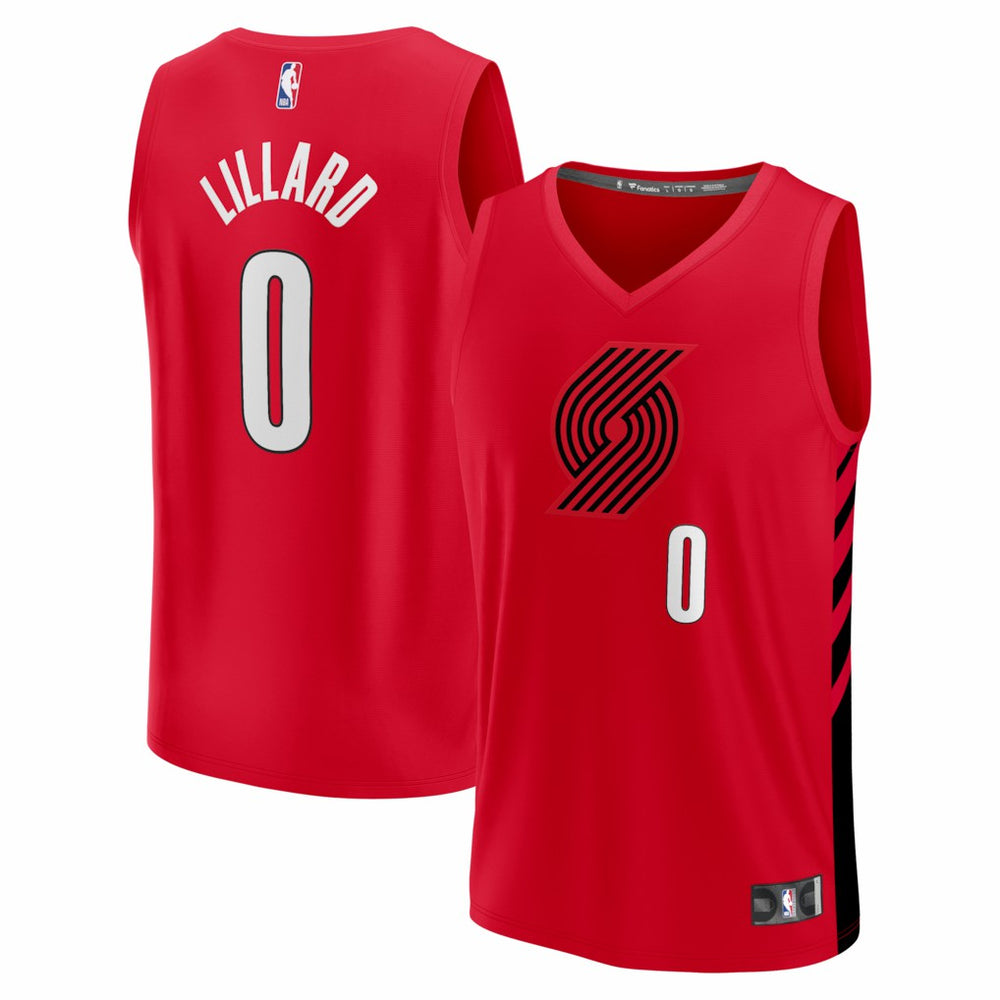 Fanatics Damian Lillard Portland Trail Blazers Fast Break Replica Jersey Red Statement Edition