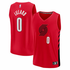 Fanatics Damian Lillard Portland Trail Blazers Fast Break Replica Jersey Red Statement Edition