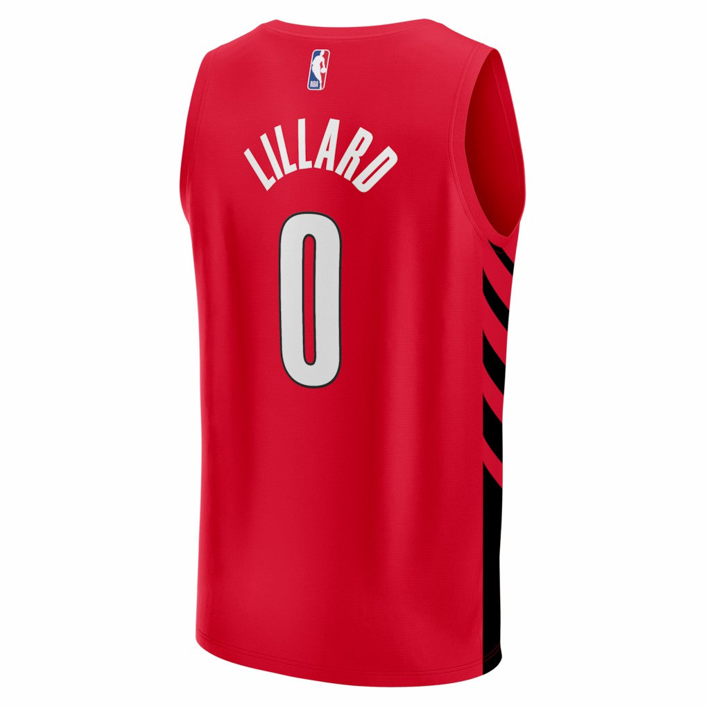 Fanatics Damian Lillard Portland Trail Blazers Fast Break Replica Jersey Red Statement Edition