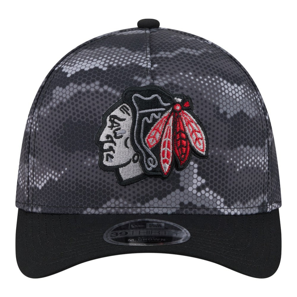 Chicago Blackhawks New Era Zero Dark 39THIRTY Flex Hat - Black | New Era sale
