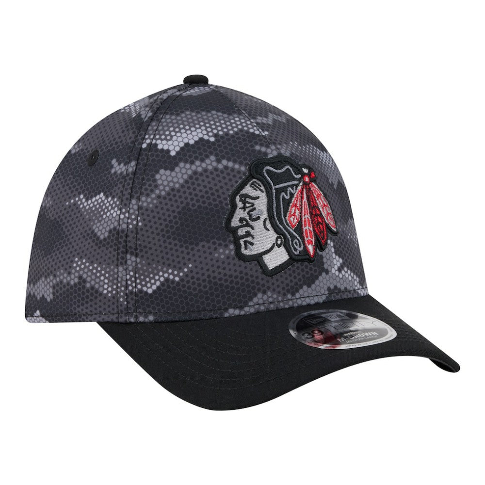Chicago Blackhawks New Era Zero Dark 39THIRTY Flex Hat - Black | New Era sale