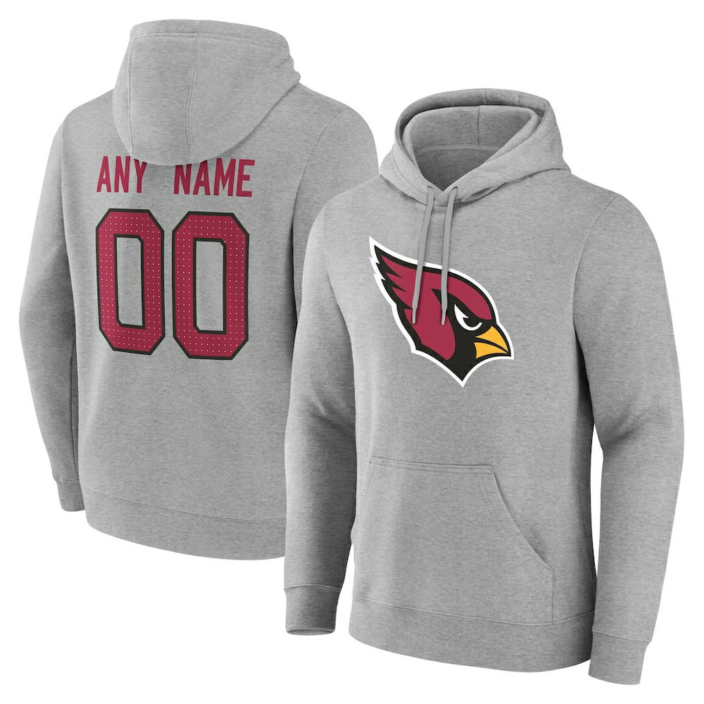 Arizona Cardinals Team Authentic Personalized Name & Number Hoodie - Gray - NFL