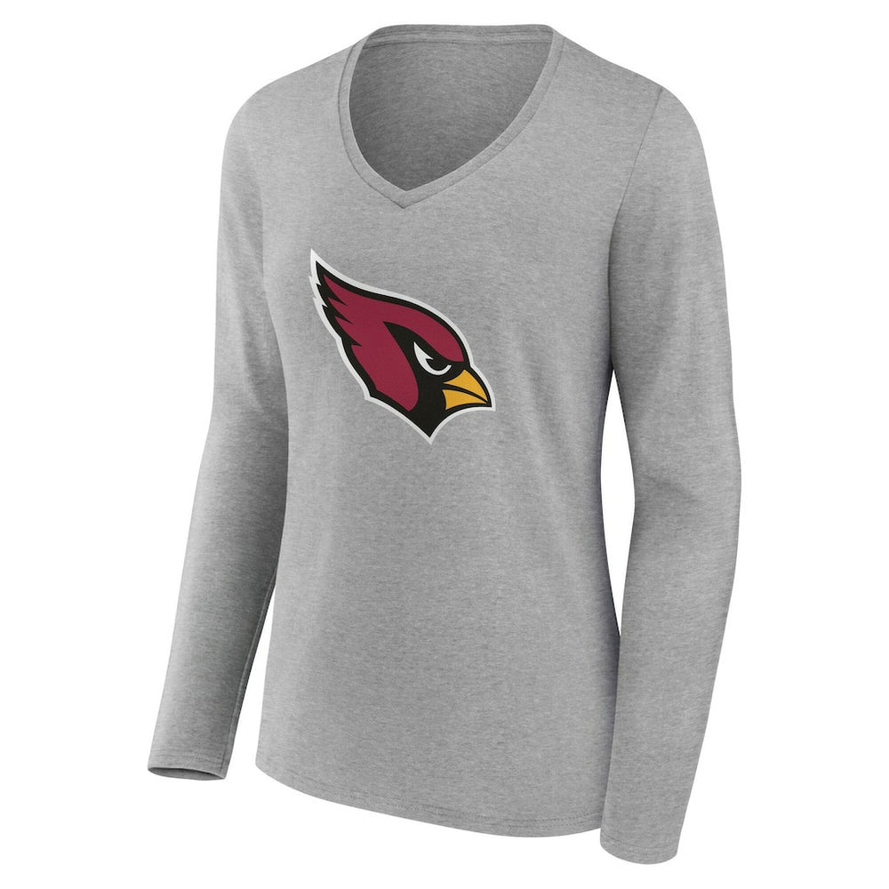 Arizona Cardinals Women's Team Authentic Personalized Name & Number Long Sleeve V-Neck T-Shirt - Gray - NFL