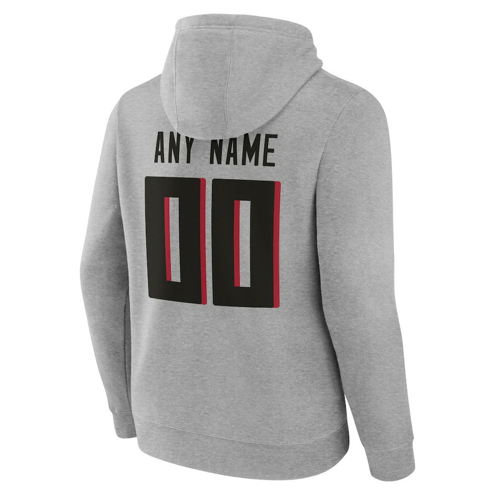 Atlanta Falcons Team Authentic Personalized Name & Number Hoodie - Gray - NFL