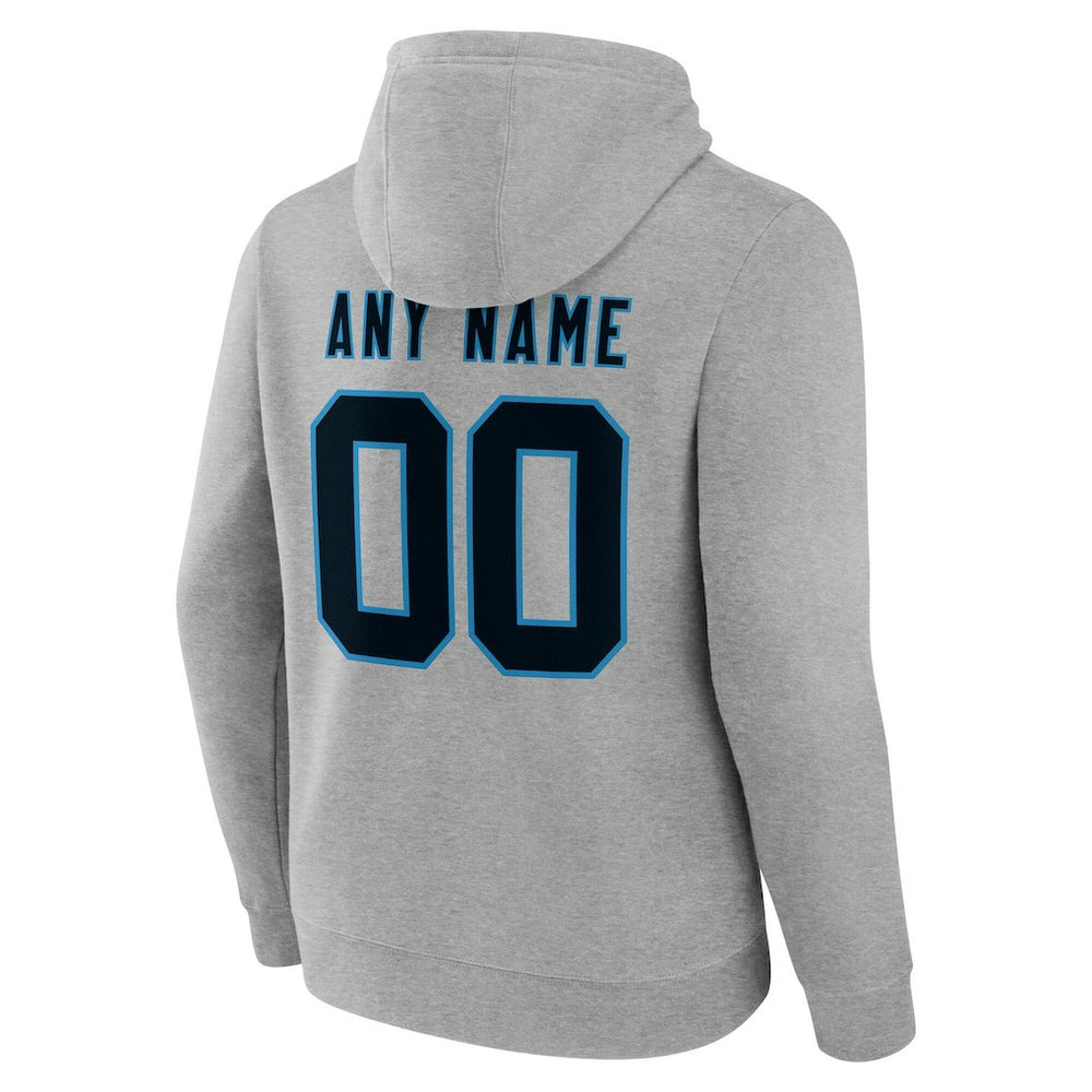 Carolina Panthers Team Authentic Personalized Name & Number Hoodie - Gray - NFL