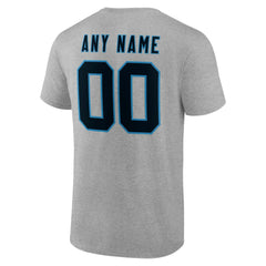 Carolina Panthers Team Authentic Personalized Name & Number T-Shirt - Gray - NFL