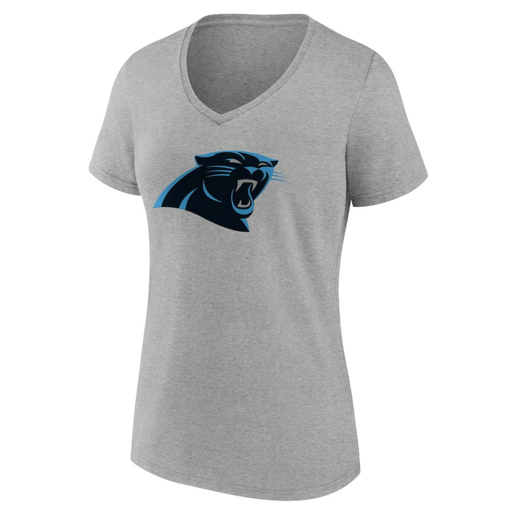 Carolina Panthers Women's Team Authentic Personalized Name & Number V-Neck T-Shirt - Gray - NFL