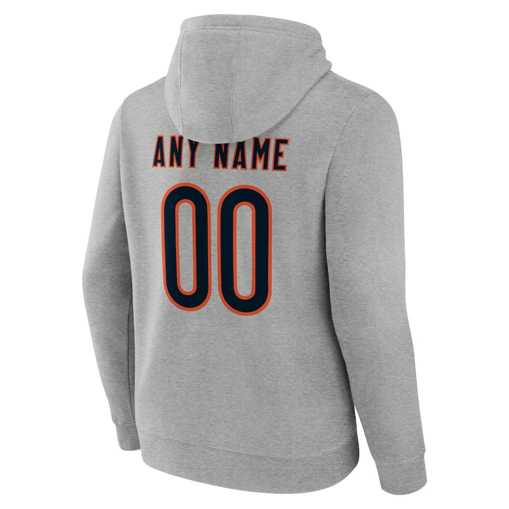 Chicago Bears Team Authentic Personalized Name & Number Hoodie - Gray - NFL