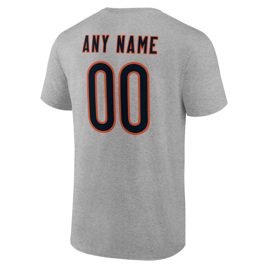 Chicago Bears Team Authentic Personalized Name & Number T-Shirt - Gray - NFL