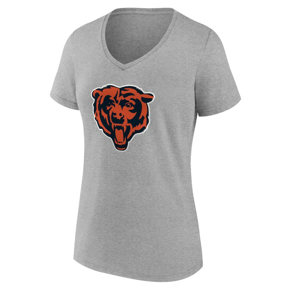 Chicago Bears Women's Team Authentic Personalized Name & Number V-Neck T-Shirt - Gray - NFL