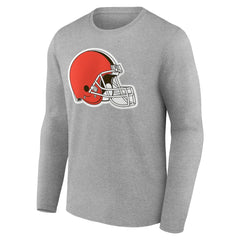 Cleveland Browns Team Authentic Personalized Name & Number Long Sleeve T-Shirt - Gray - NFL
