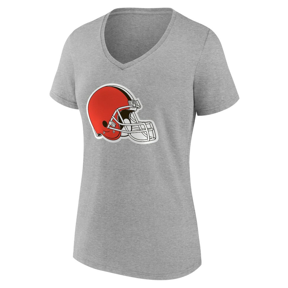 Cleveland Browns Women's Team Authentic Personalized Name & Number V-Neck T-Shirt - Gray - NFL
