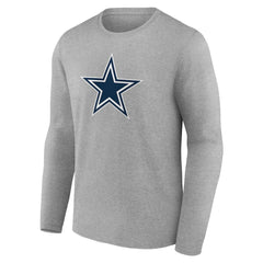 Dallas Cowboys Team Authentic Personalized Name & Number Long Sleeve T-Shirt - Gray - NFL