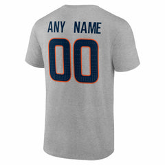 Denver Broncos Team Authentic Personalized Name & Number T-Shirt - Gray - NFL