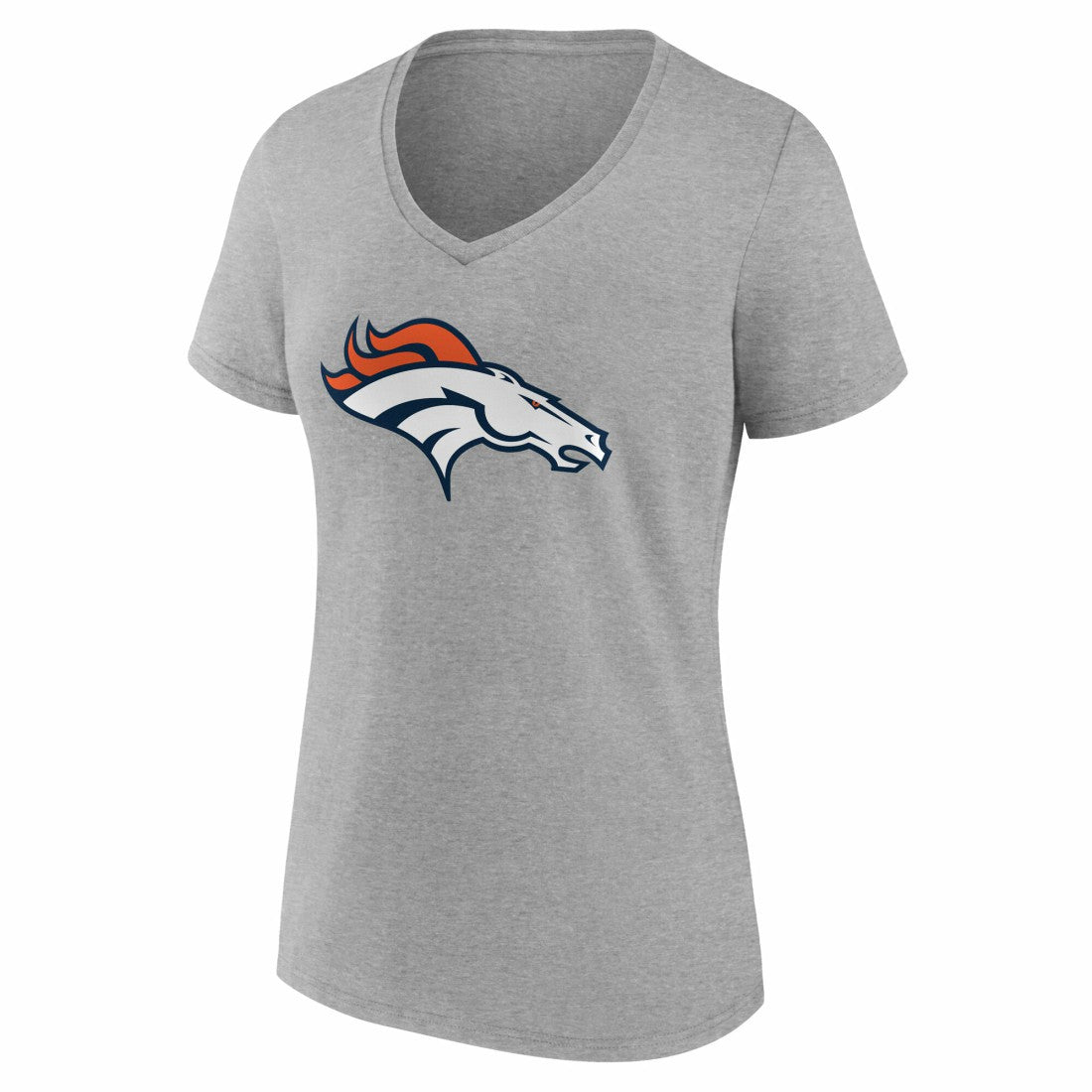 Denver Broncos Women's Team Authentic Personalized Name & Number V-Neck T-Shirt - Gray - NFL