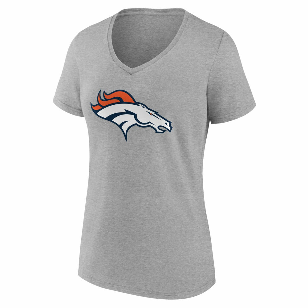 Denver Broncos Women's Team Authentic Personalized Name & Number V-Neck T-Shirt - Gray - NFL