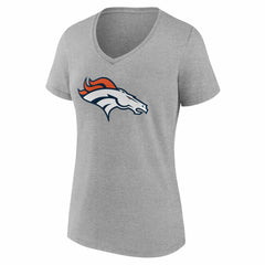 Denver Broncos Women's Team Authentic Personalized Name & Number V-Neck T-Shirt - Gray - NFL