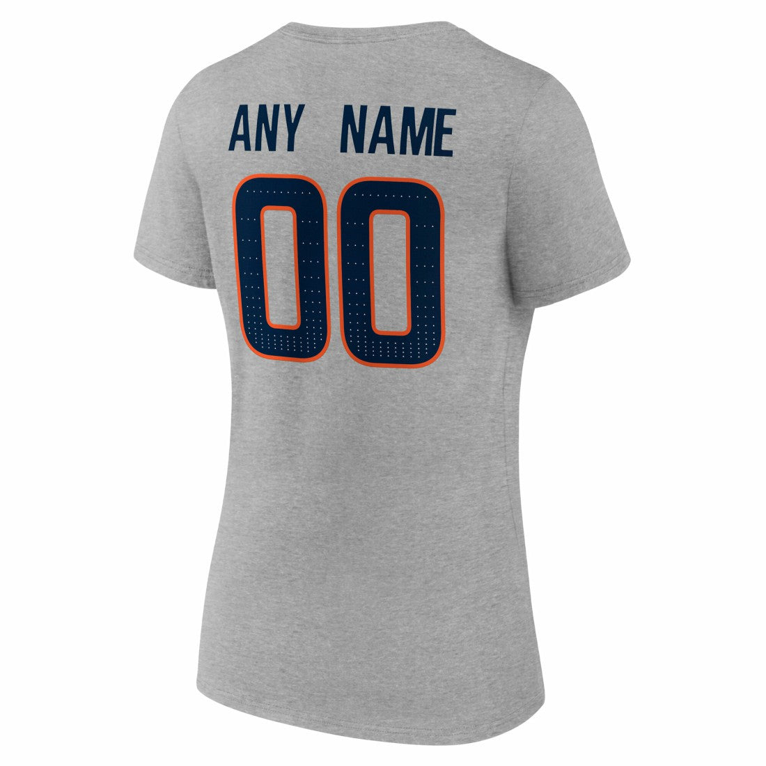 Denver Broncos Women's Team Authentic Personalized Name & Number V-Neck T-Shirt - Gray - NFL