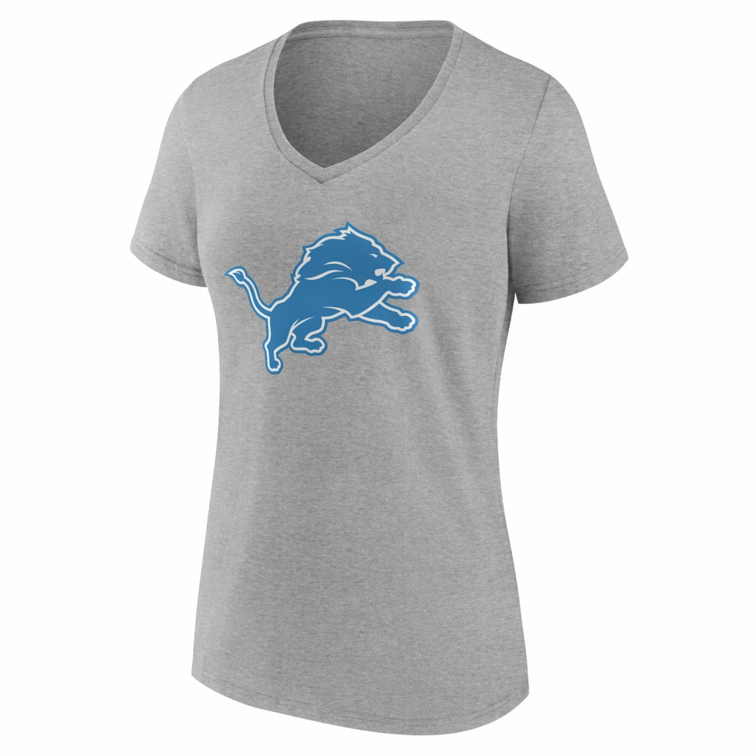 Detroit Lions Women's Team Authentic Personalized Name & Number V-Neck T-Shirt - Gray - NFL