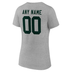 Green Bay Packers Women's Team Authentic Personalized Name & Number V-Neck T-Shirt - Gray - NFL