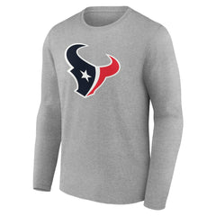 Houston Texans Team Authentic Personalized Name & Number Long Sleeve T-Shirt - Gray - NFL