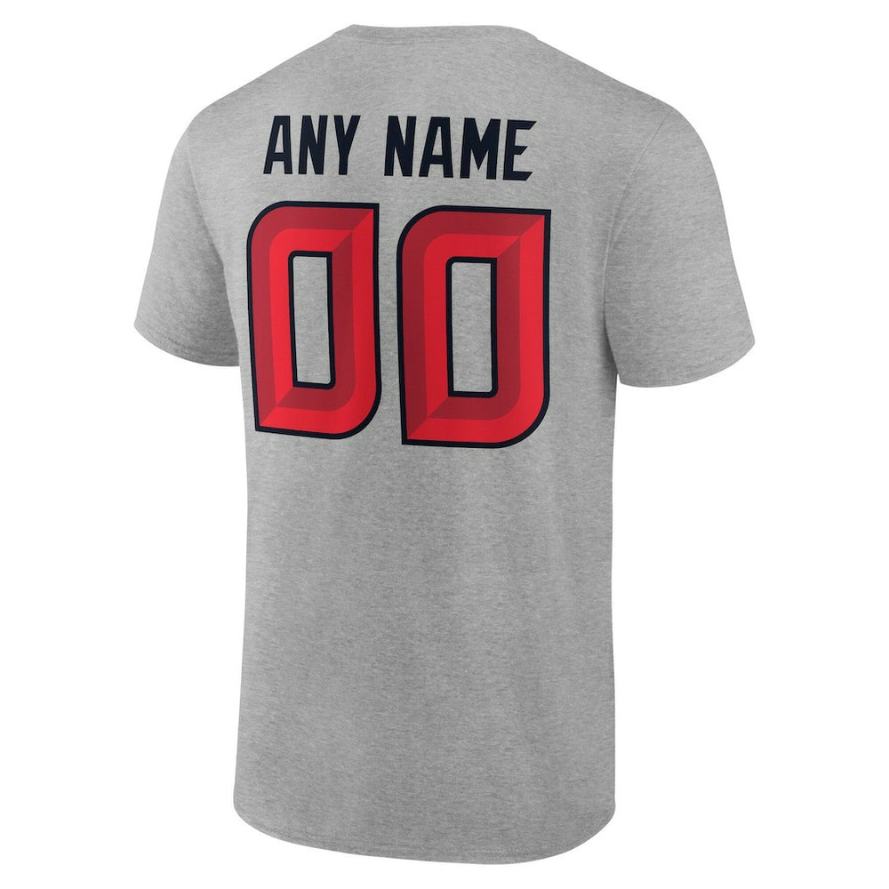 Houston Texans Team Authentic Personalized Name & Number T-Shirt - Gray - NFL