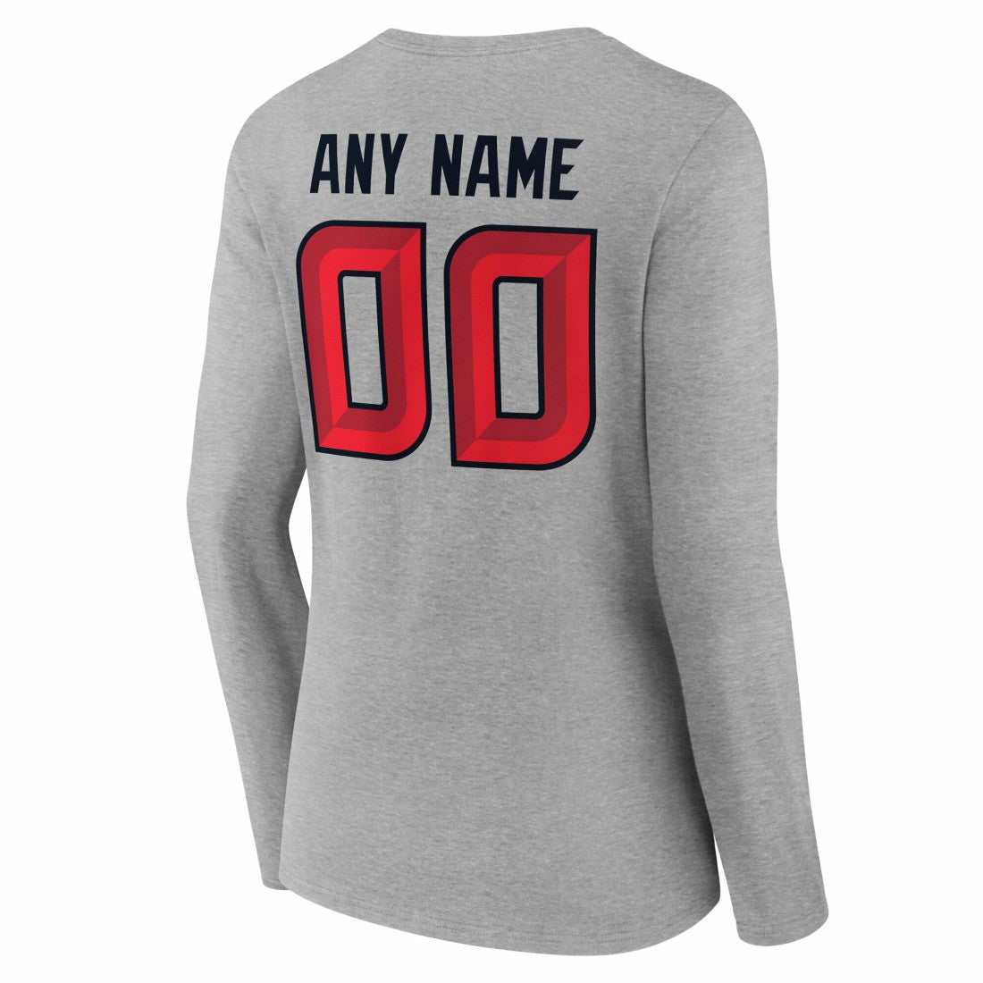 Houston Texans Women's Team Authentic Personalized Name & Number Long Sleeve V-Neck T-Shirt - Gray - NFL