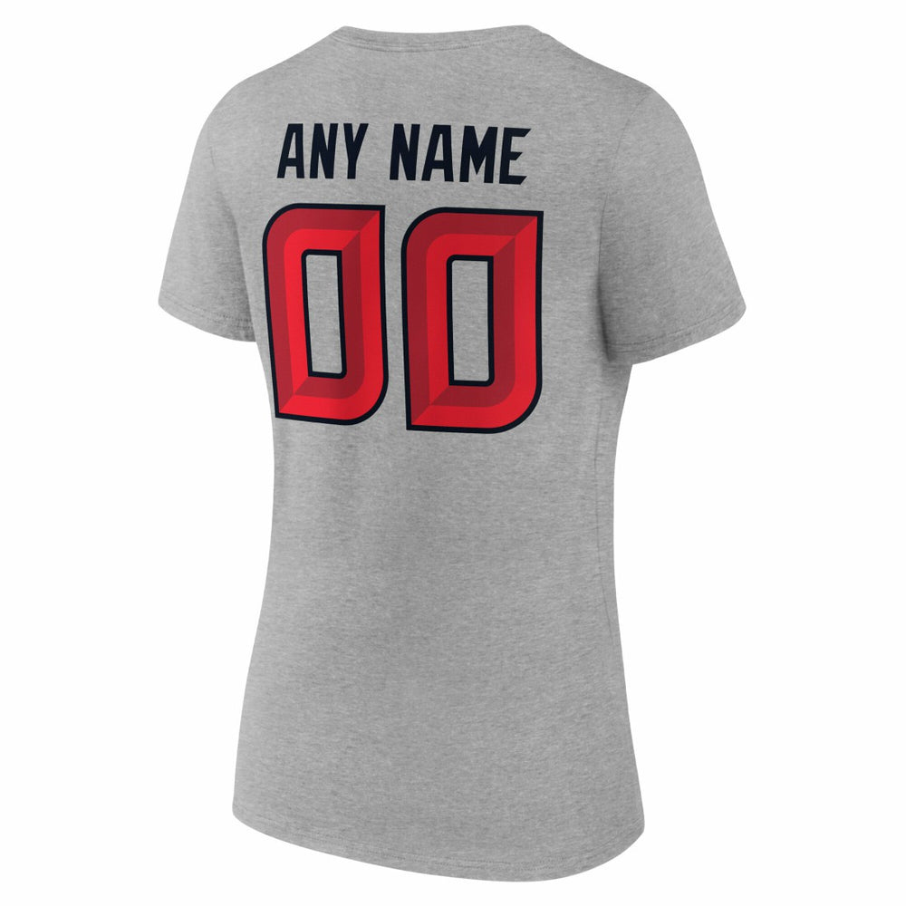 Houston Texans Women's Team Authentic Personalized Name & Number V-Neck T-Shirt - Gray - NFL
