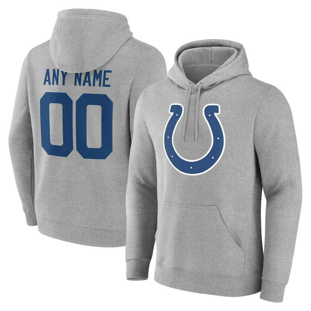 Indianapolis Colts Team Authentic Personalized Name & Number Hoodie - Gray - NFL