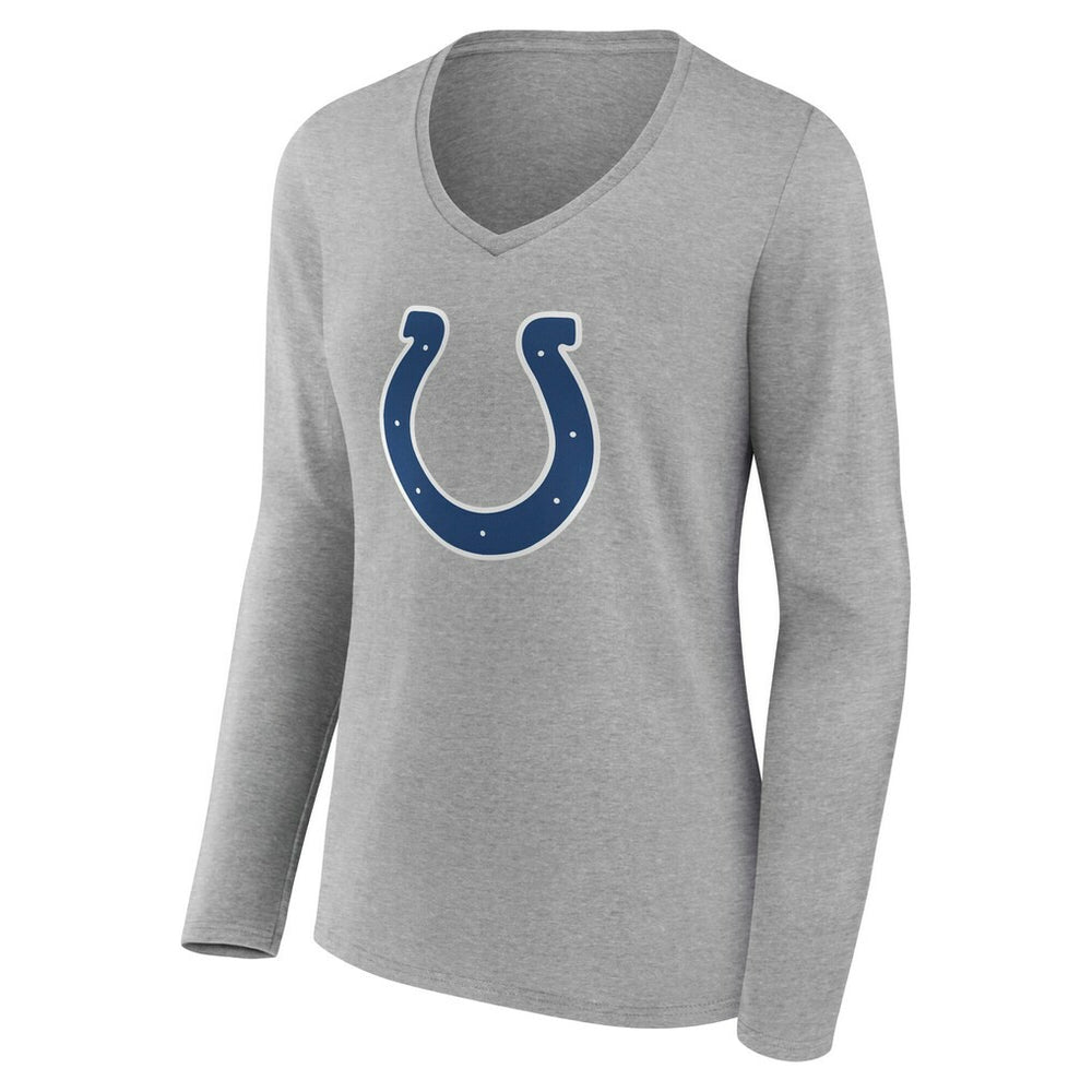 Indianapolis Colts Women's Team Authentic Personalized Name & Number Long Sleeve V-Neck T-Shirt - Gray - NFL