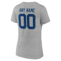 Indianapolis Colts Women's Team Authentic Personalized Name & Number V-Neck T-Shirt - Gray - NFL