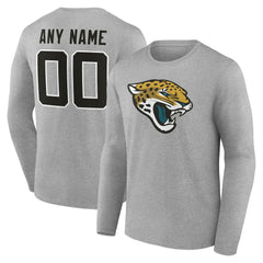Jacksonville Jaguars Team Authentic Personalized Name & Number Long Sleeve T-Shirt - Gray - NFL