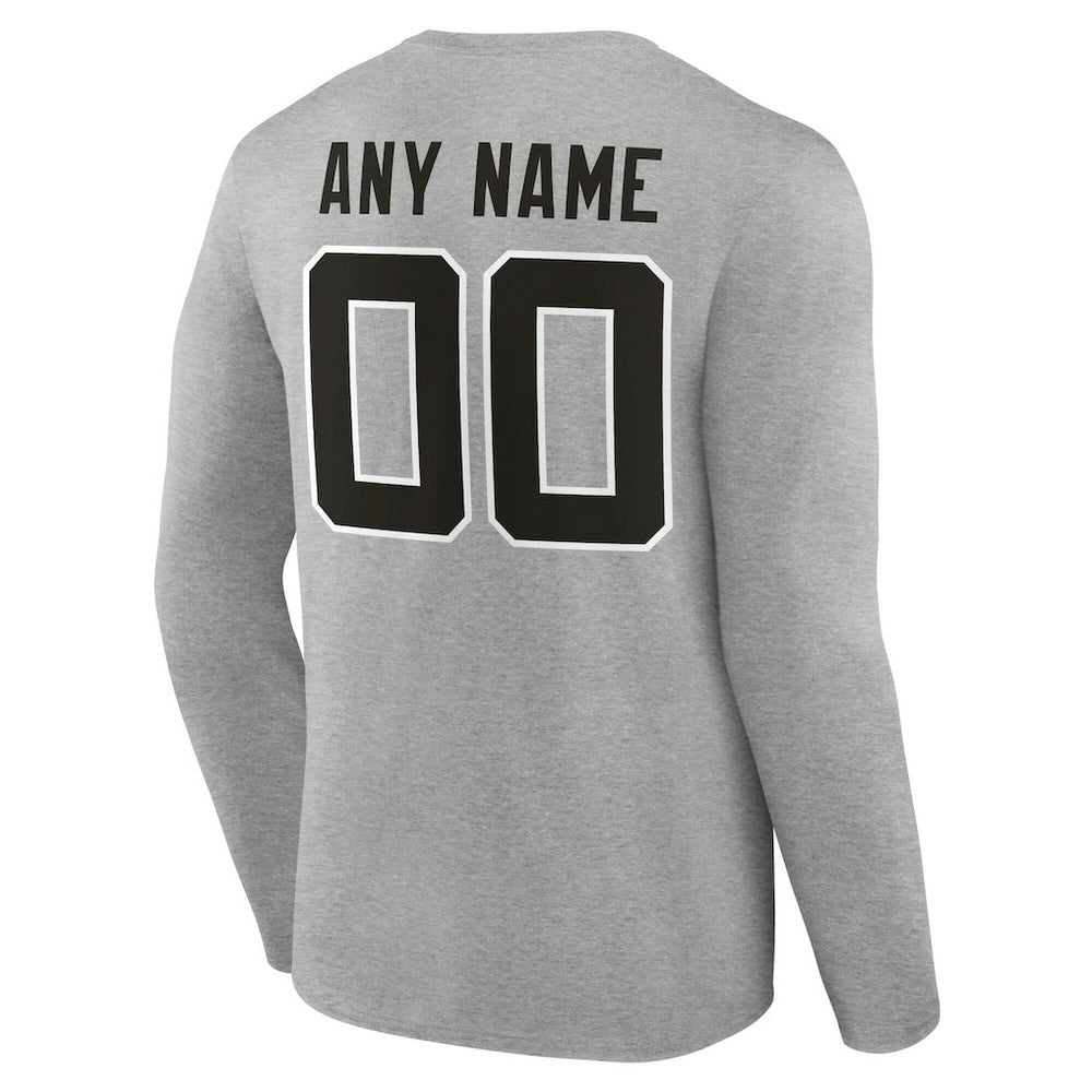 Jacksonville Jaguars Team Authentic Personalized Name & Number Long Sleeve T-Shirt - Gray - NFL