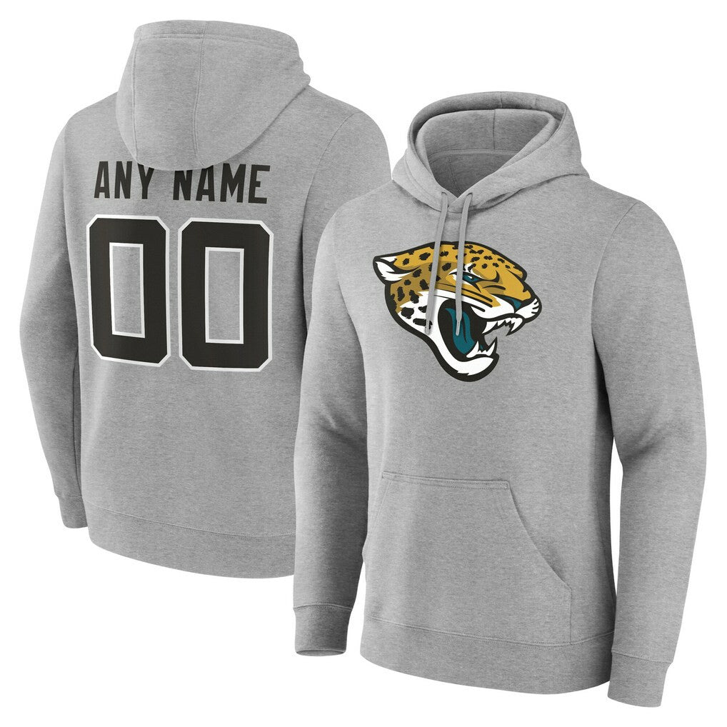 Jacksonville Jaguars Team Authentic Personalized Name & Number Hoodie - Gray - NFL