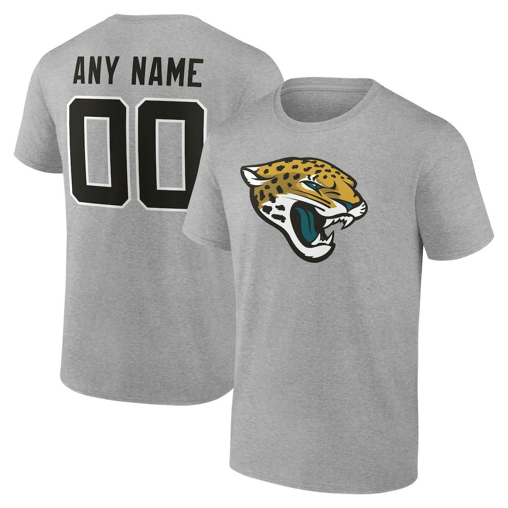 Jacksonville Jaguars Team Authentic Personalized Name & Number T-Shirt - Gray - NFL