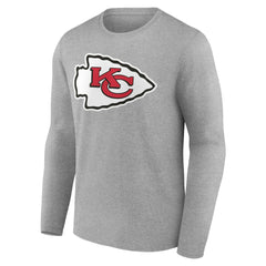 Kansas City Chiefs Team Authentic Personalized Name & Number Long Sleeve T-Shirt - Gray - NFL