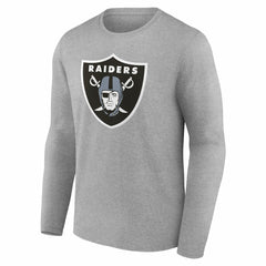 Las Vegas Raiders Team Authentic Personalized Name & Number Long Sleeve T-Shirt - Gray - NFL