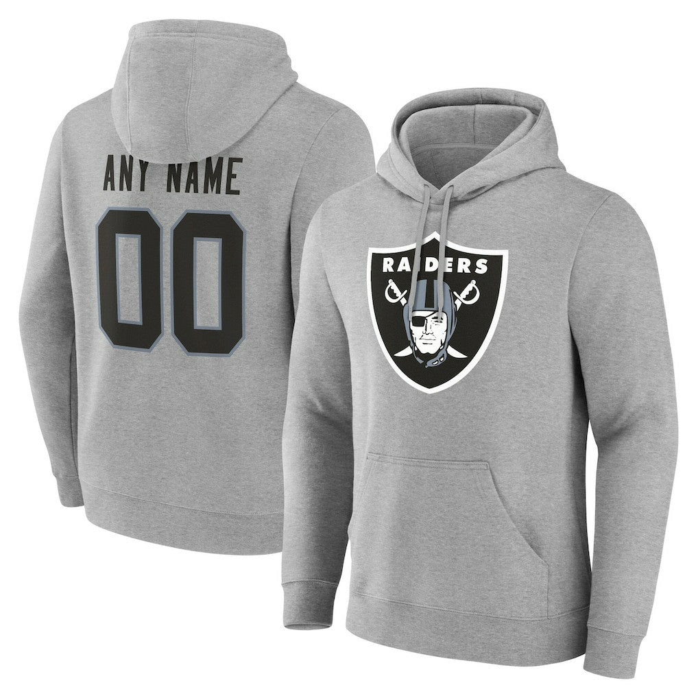 Las Vegas Raiders Team Authentic Personalized Name & Number Hoodie - Gray - NFL