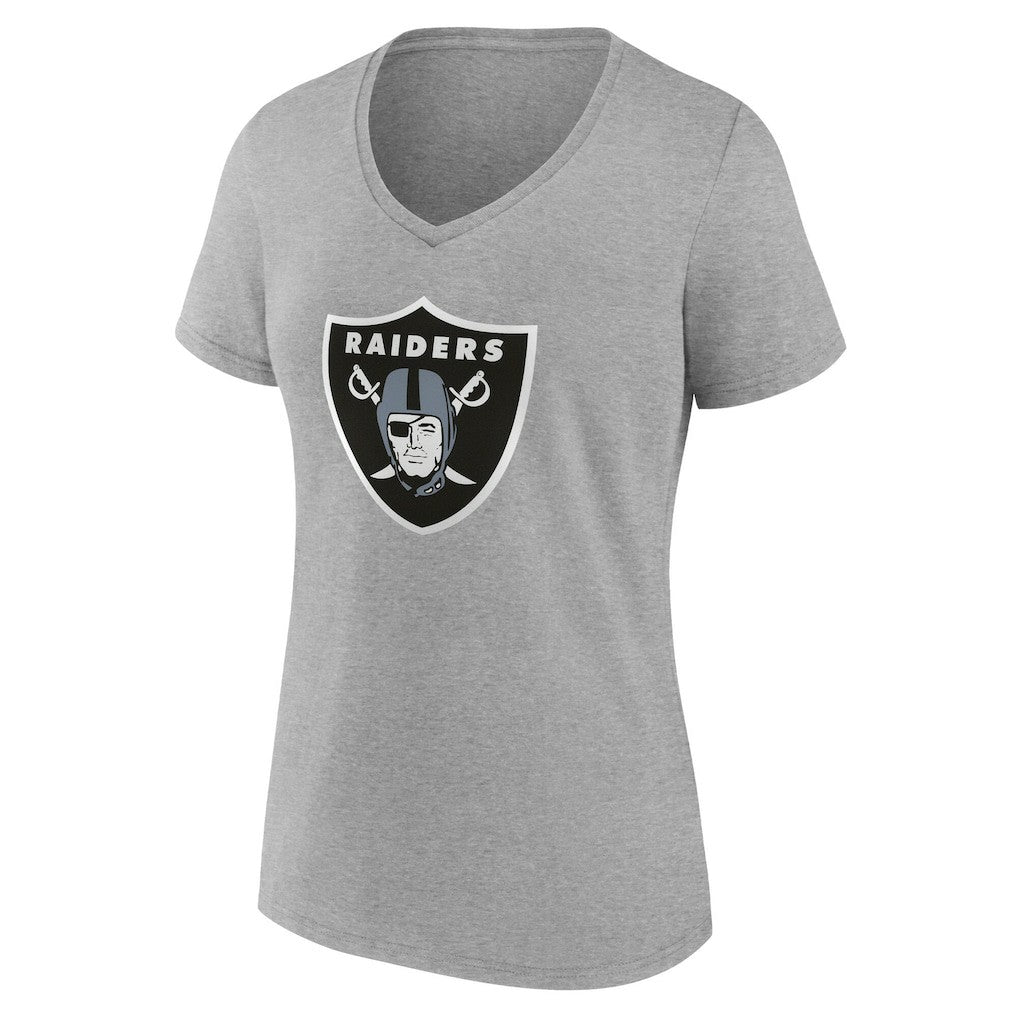 Las Vegas Raiders Women's Team Authentic Personalized Name & Number V-Neck T-Shirt - Gray - NFL