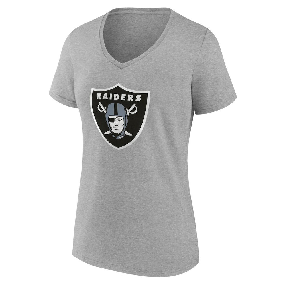 Las Vegas Raiders Women's Team Authentic Personalized Name & Number V-Neck T-Shirt - Gray - NFL