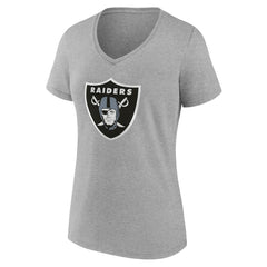 Las Vegas Raiders Women's Team Authentic Personalized Name & Number V-Neck T-Shirt - Gray - NFL